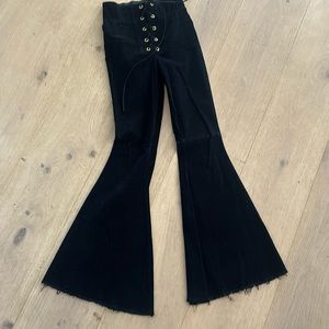 Show Me Your Mumu High Waisted Corduroy Black Pant